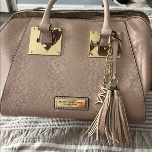 Marc New York Tan Gold Satchel Structured Elegance
